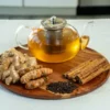 Ginger turmeric tea in teapot